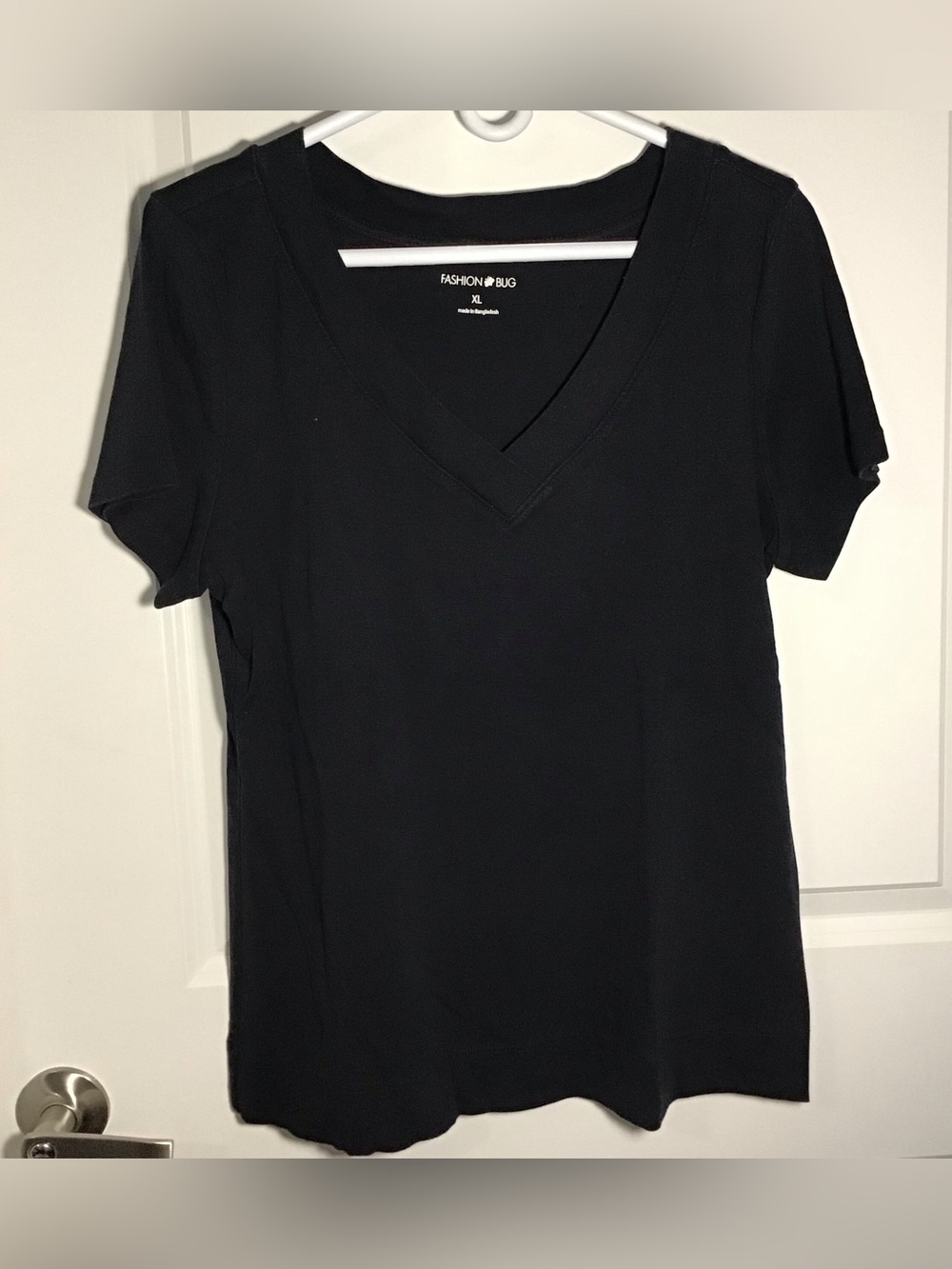Fashion Bug Black V-Neck Short Sleeve Tee XL